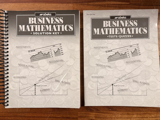 Abeka Business Mathematics Keys LOT of 2 (2nd Ed)