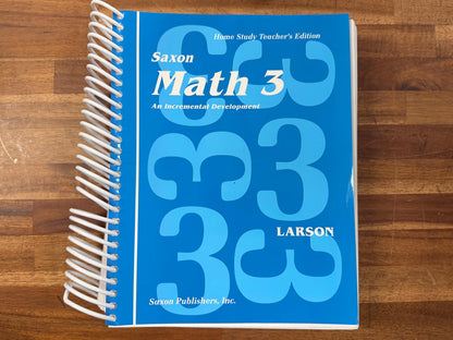Saxon Math 3 Home Study Teacher's Edition