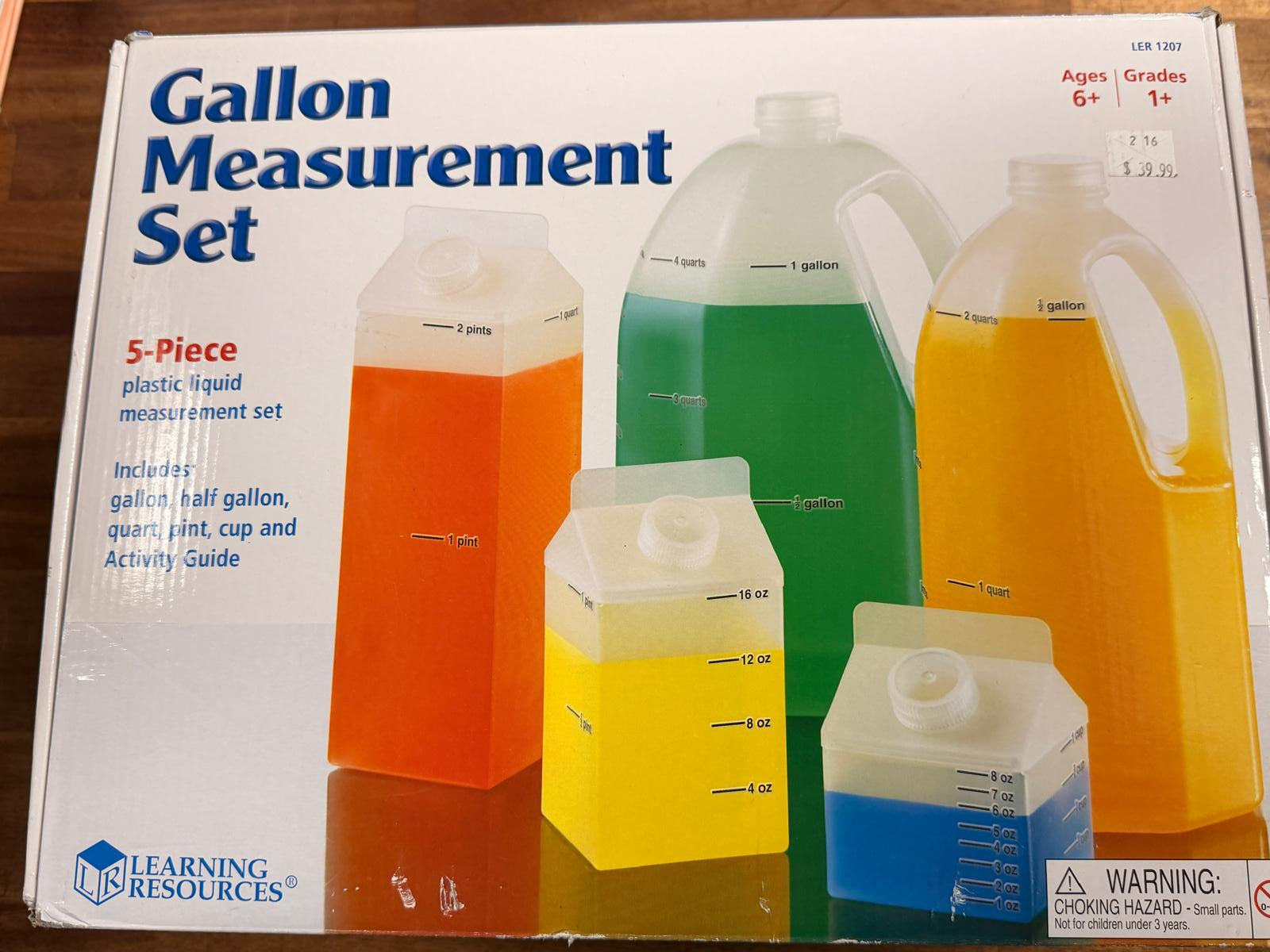 Learning Resources Gallon Measurement Set 5-Piece