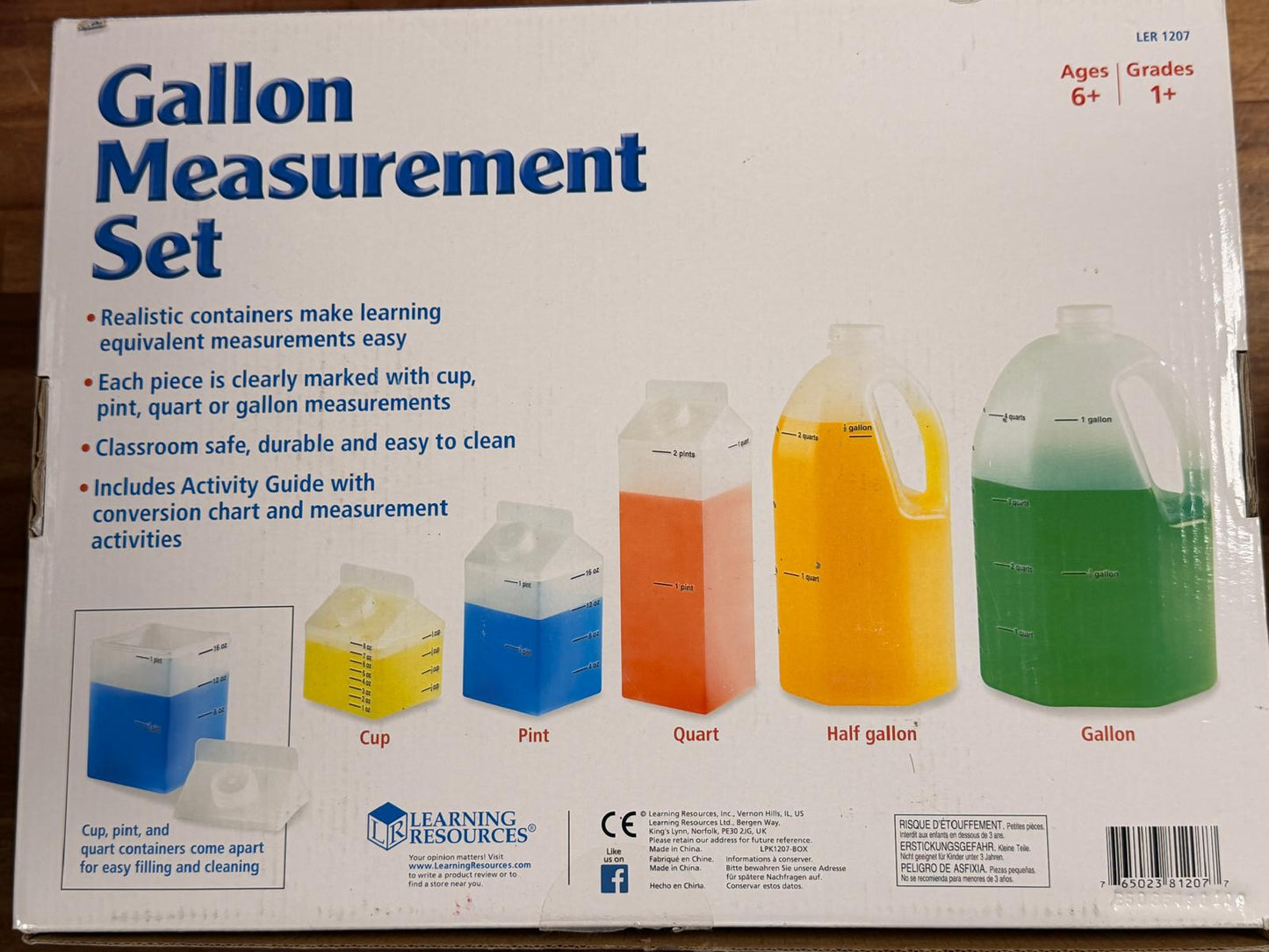 Learning Resources Gallon Measurement Set 5-Piece