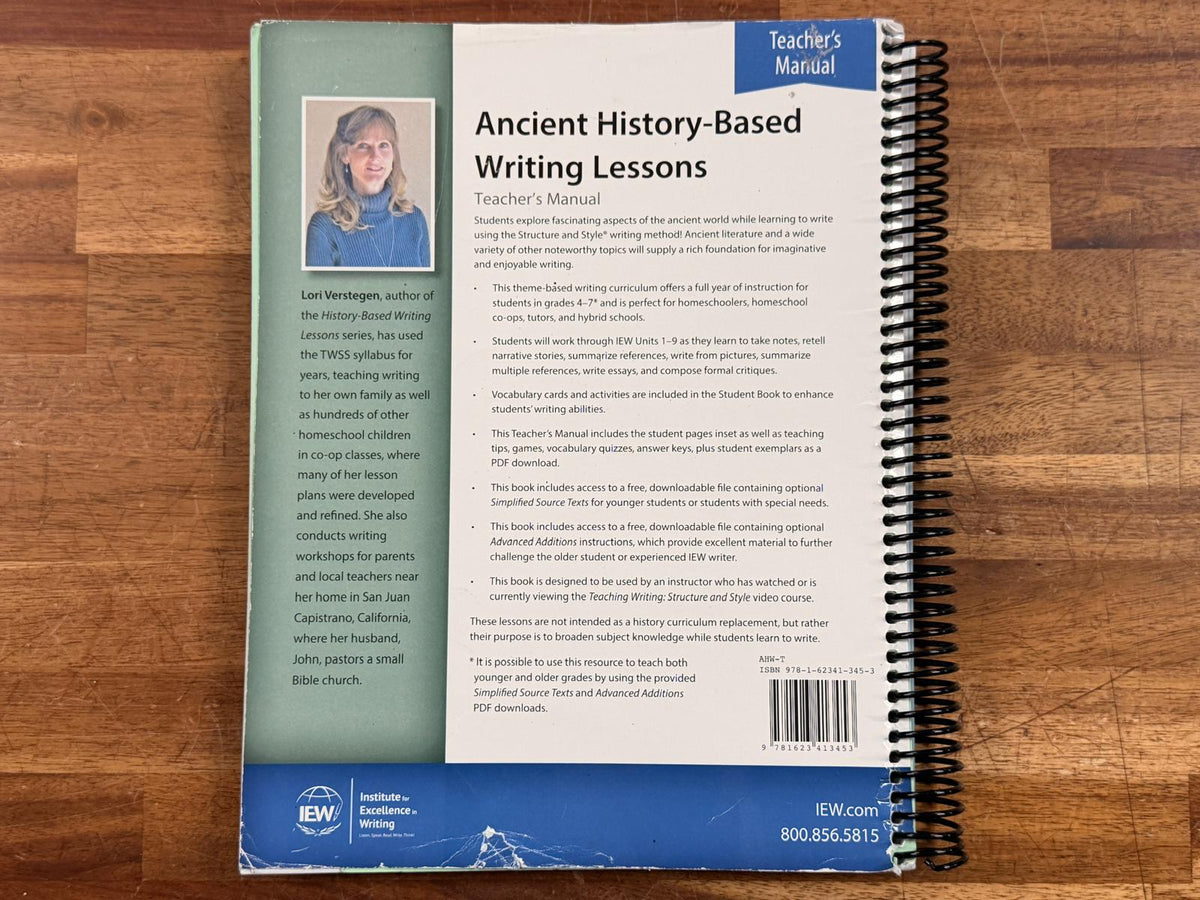 IEW Ancient History-Based Writing Lessons TM (6th Ed)