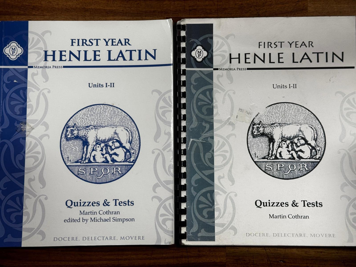 Memoria Press First Year Henle Latin Units I-II Quizzes & Tests - Condition GOOD & CLEAN