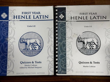 Memoria Press First Year Henle Latin Units I-II Quizzes & Tests - Condition GOOD & CLEAN