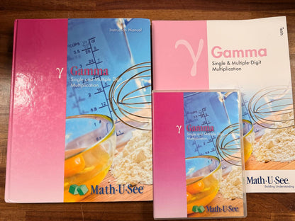 Math-U-See Gamma Set of 3 – Instruction Manual, Tests, and DVD