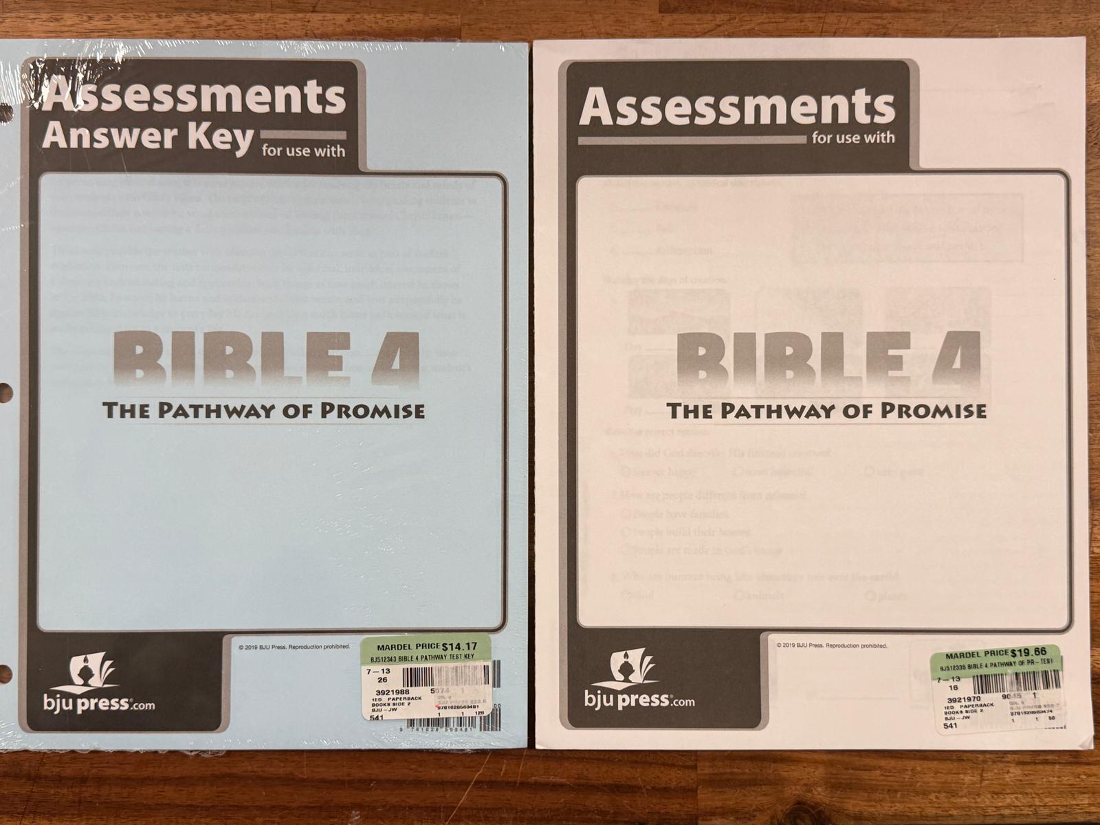 BJU Bible 4 Pathway of Promise Assessments & Answer Key (NEW)