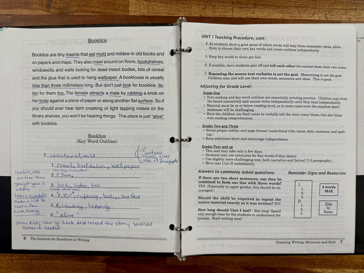 Teaching Writing Structure & Style Seminar Workbook - Acceptable