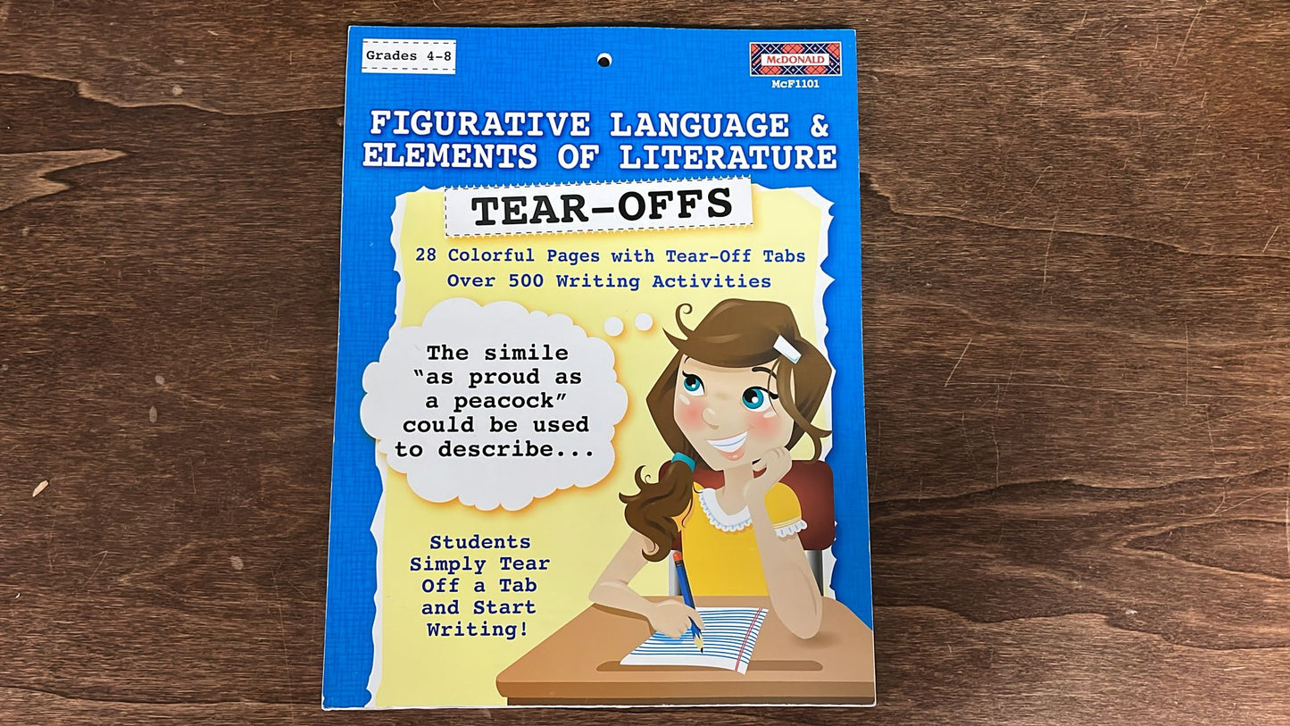 McDonald, Figurative Language and Elements of Literature Tear-Off's, 28 Colorful Pages with Tear-Off Tabs