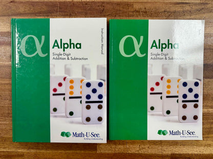 Math-U-See Alpha Instruction Manual & Tests Set - Like New