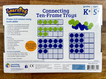 Learning Resources Connecting Ten-Frame Trays 165 Pieces (NEW)