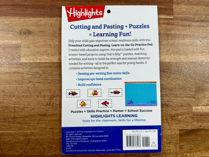 Highlights Preschool Cutting and Pasting Practice Pad - VG