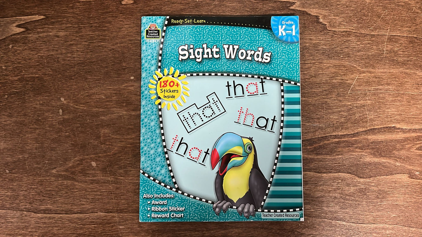Teacher Created Resources, Ready Set Learn Sight Words, grades K-1