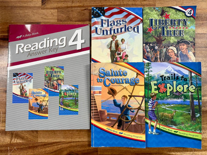 Abeka Reading 4 Grade 4 Readers & Answer key Set of 5 - Good