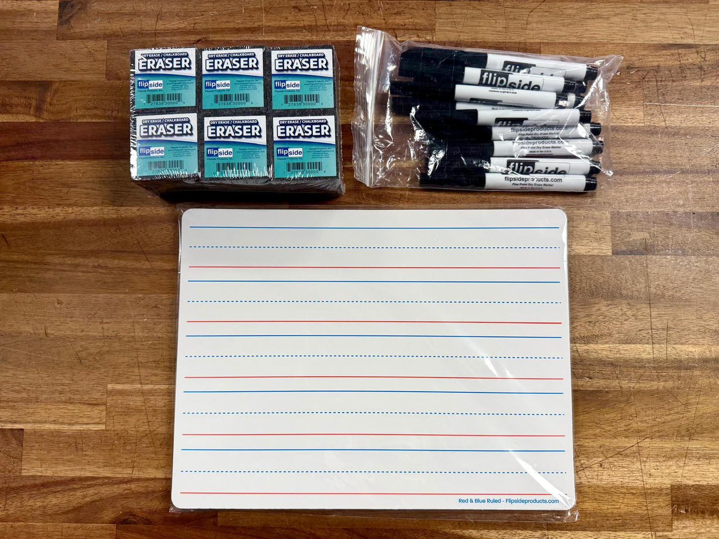 Whiteboard SET w Erasers & Black Dry Erase Markers (NEW)