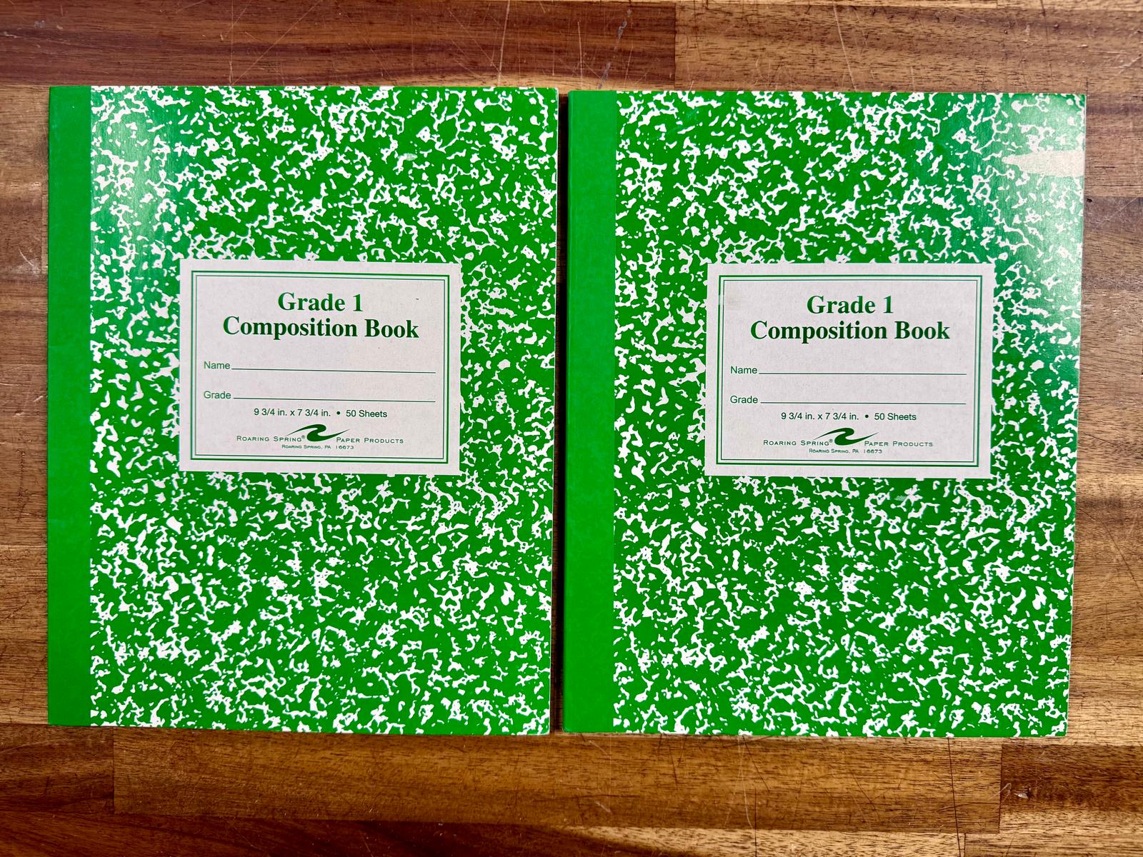 Grade 1 Composition Books LOT of 2