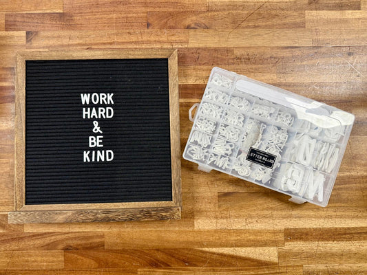 The Original Letter Board Supply - Double Sided Wood (Gray/Black Felt)