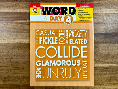 Evan-Moor A Word a Day Grade 4 Workbook - Good & Clean