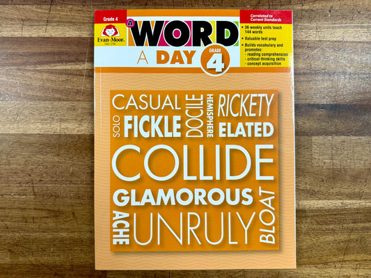 Evan-Moor A Word a Day Grade 4 Workbook - Good & Clean