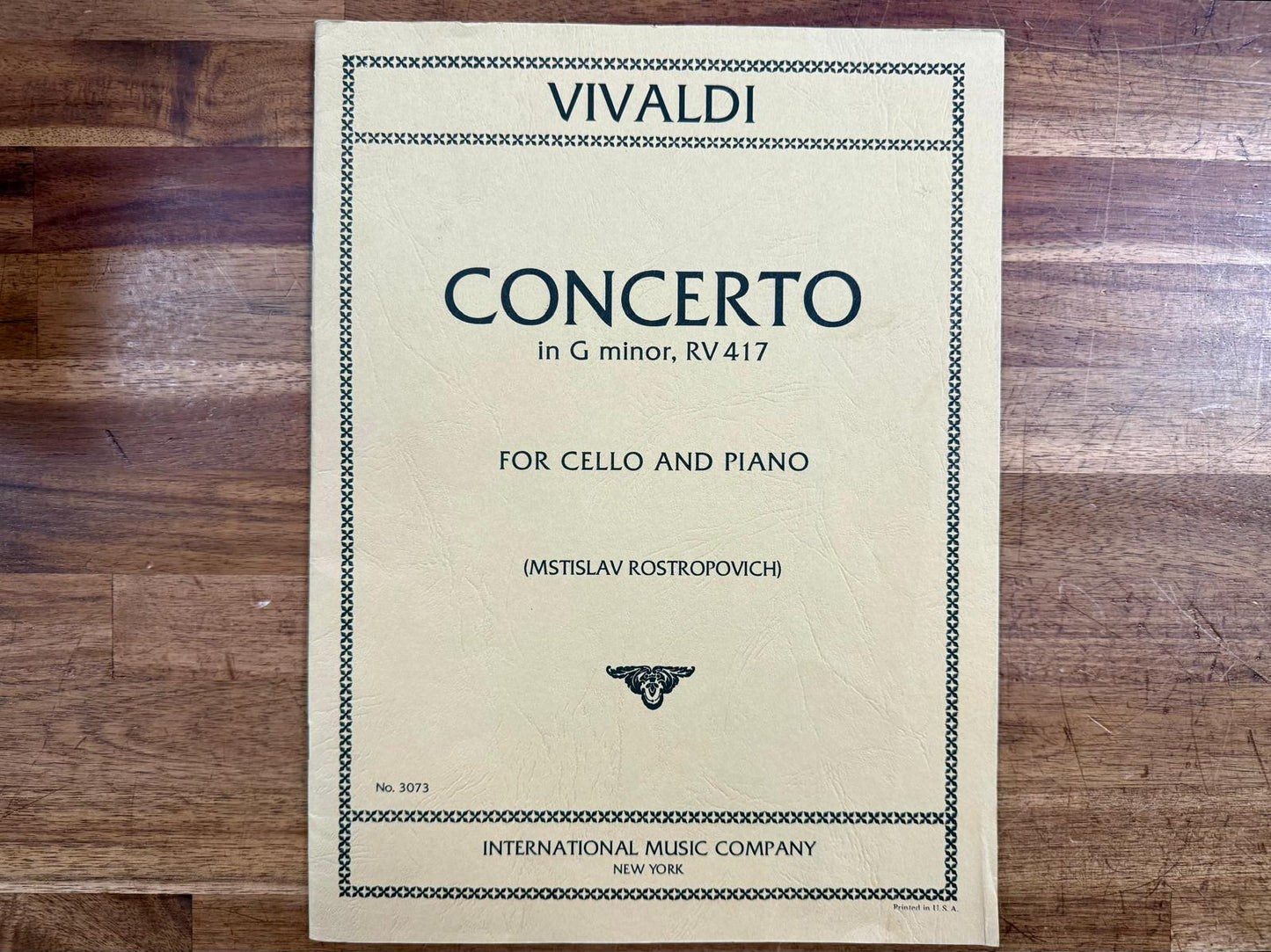 Vivaldi Concerto G Minor RV 417 Cello & Piano 1972