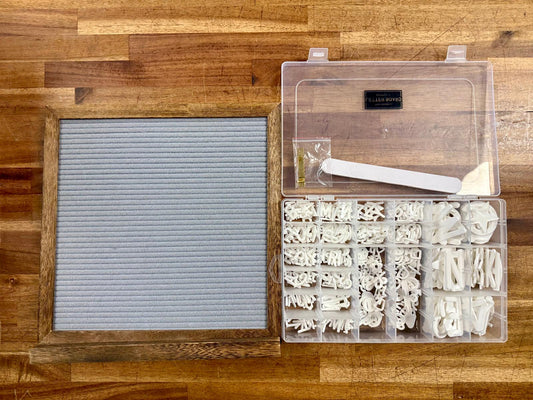 The Original Letter Board Supply - Double Sided Wood (Gray/Black Felt)