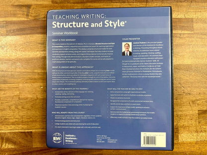 IEW Teaching Writing Structure & Style Seminar Workbook 2nd Ed