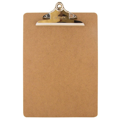 Hardboard Clipboard Standard Size w/ Sturdy Spring Clip