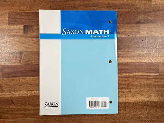 Saxon Math Intermediate 3 Power Up Workbook