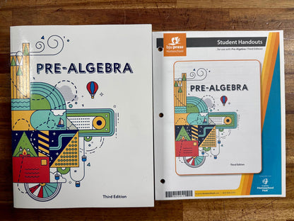 BJU Pre-Algabra 3rd Ed Student Textbook & Handouts - Clean