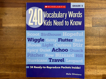 240 Vocabulary Words Kids Need to Know: Grade 2 - Clean