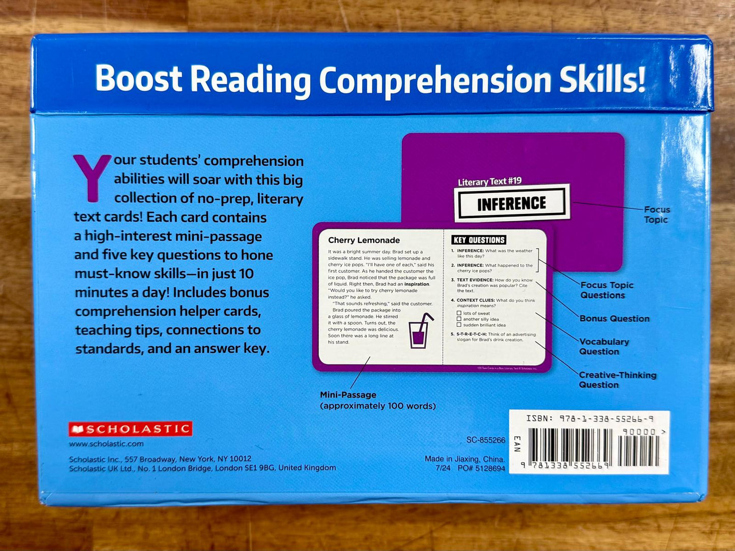 100 Task Cards in a Box: Literary Text, Grades 4-6 - VG