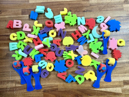 Letters & Shapes Sponges + 5 Rollers