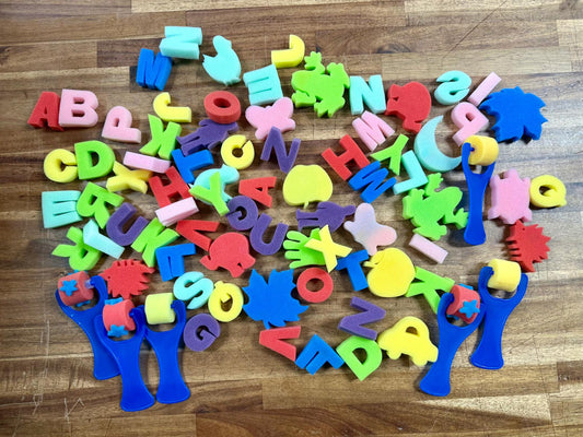 Letters & Shapes Sponges + 5 Rollers