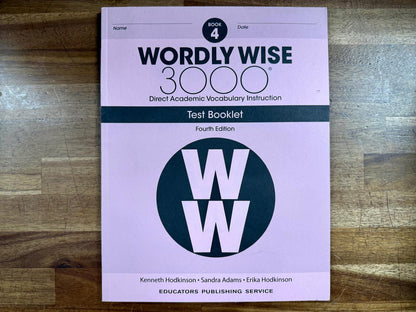 Wordly Wise 3000 Test Booklet Book 4 - Clean inside