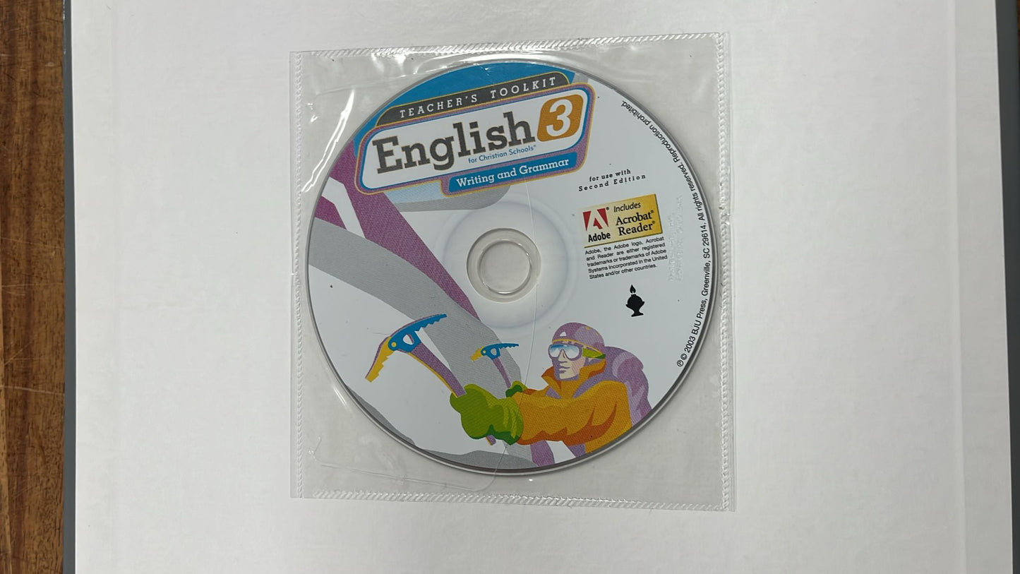 BJU English 3 Writing & Grammar 2nd Ed Teacher's Ed w/CD