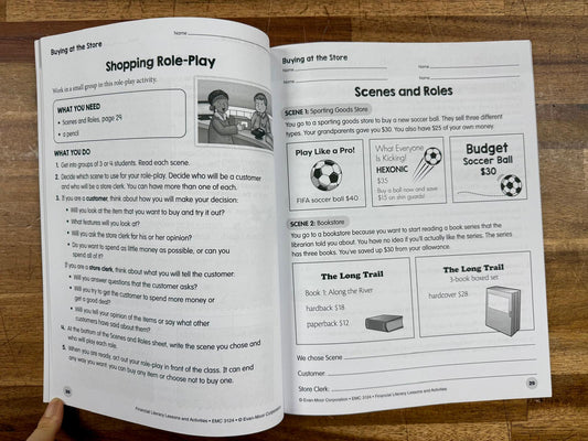 Evan Moor Financial Literacy Lessons & Activities Grade 4 (New)