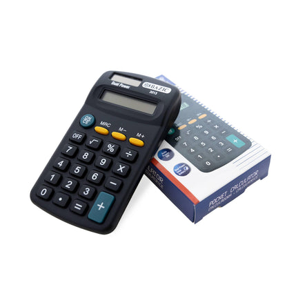 Pocket Size Black Calculator 8-Digit Dual Power