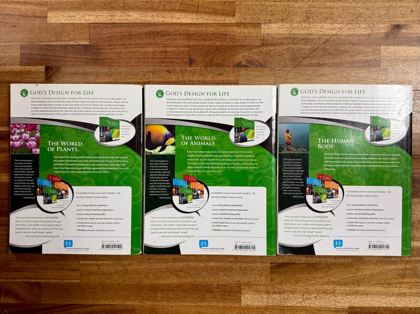 Answers in Genesis God's Design for Life Set of 3