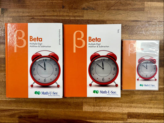 Math-U-See Beta Instruction Manual, Tests & DVD - Like New