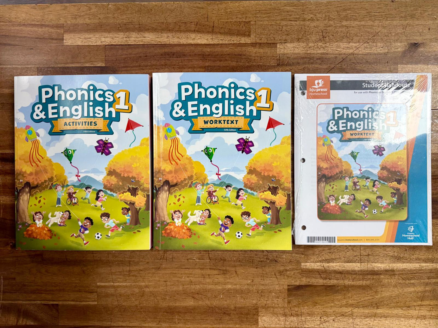 BJU Phonics & English 1 Fifth Ed Set of 3 - Very Good & Clean