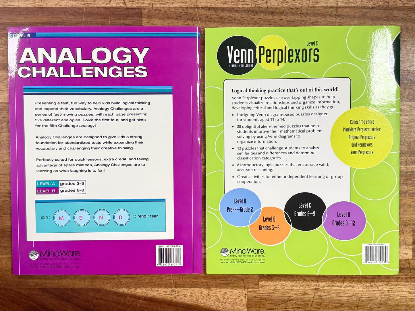 Mindware LOT of 4 Challenge Workbooks