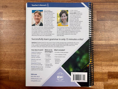 IEW Fix It Grammar: Mowgli & Shere Khan Teacher Manual - VG