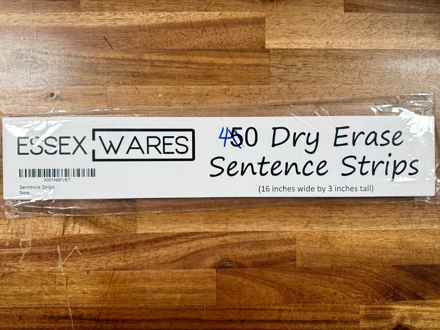Essex Wares 40 Dry Erase Sentence Strips 16x3 inches