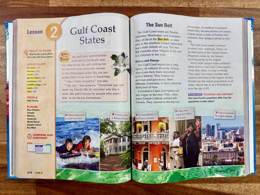 Harcourt Social Studies States & Regions Gr 4 Textbook & Workbook