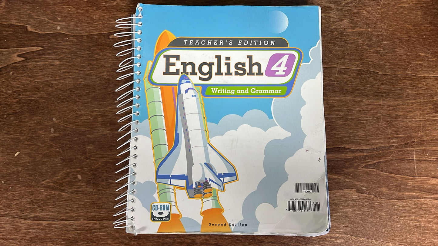 BJU Press, Teachers Edition, English 4, Writing and Grammar, CD-ROM included