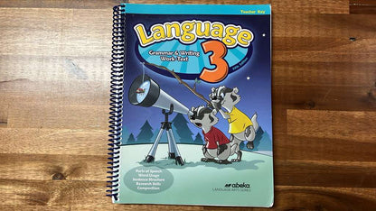 Abeka Language 3 5th Ed Work-Text & Quiz Test Keys - VG