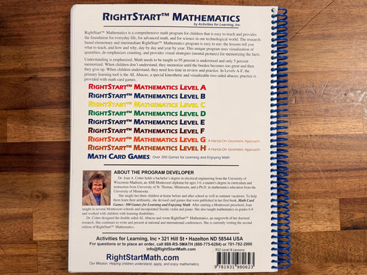 Right Start Mathematics Level B Lessons (2nd Ed)