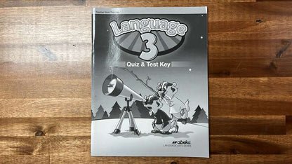 Abeka Language 3 5th Ed Work-Text & Quiz Test Keys - VG