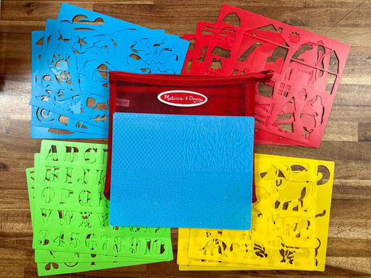 Melissa & Doug Stencil Set w. Storage Bag Nature Letters