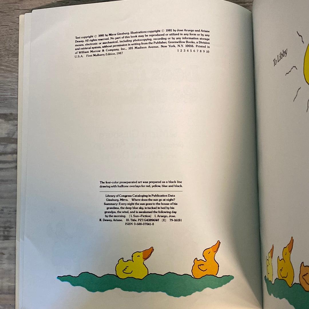 Where Does the Sun Go at Night? Signed by Jose Aruego