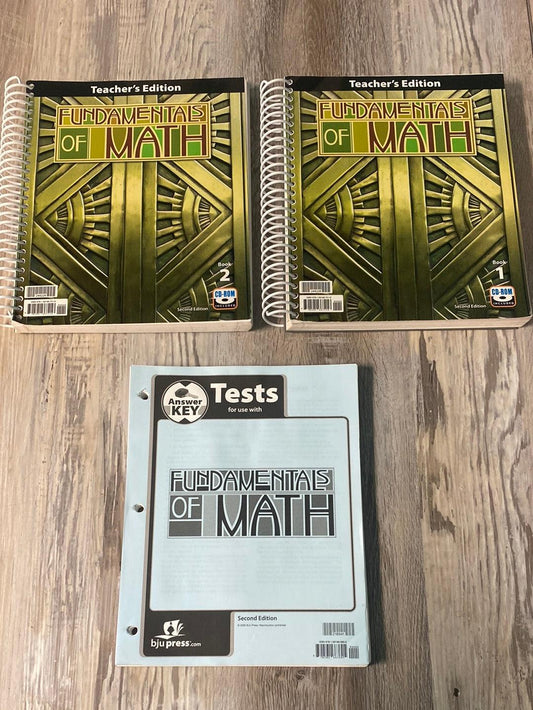 BJU Fundamentals of Math 2nd Teacher 1, 2 + Test Key