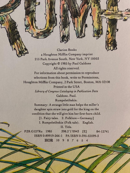 Rumplestiltskin by Paul Galdone